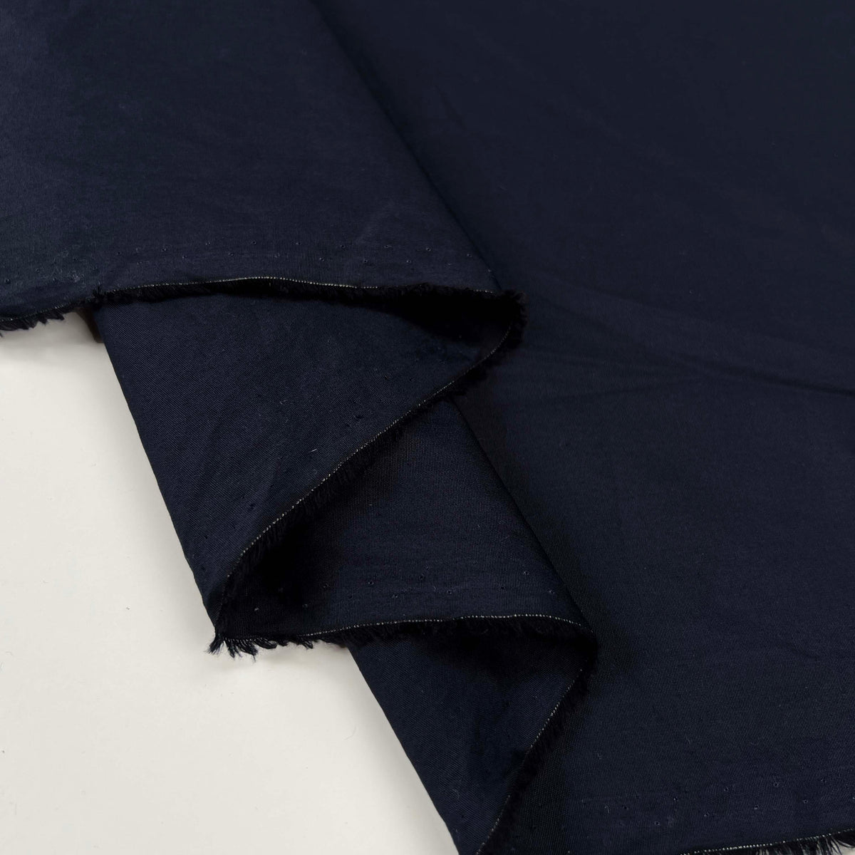Simply Navy Cotton Shirting Fabric Fold
