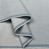 Skyline Denim Cotton Blue White Stripe Lightweight Woven Fabric Fold