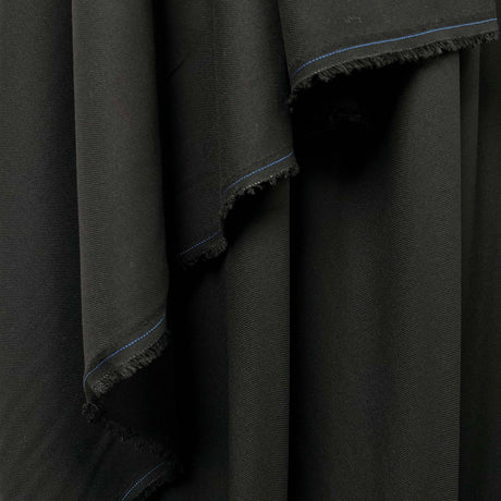 Smart Easy Polyester Viscose Elastane Black Stretch Woven Suiting Fabric Close Hang