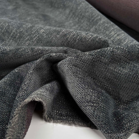 Soft Chenille Furnishing Ash Polyester Grey Fire Retardant Upholstery Fabric CU