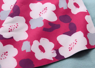 Soft Shell Pink Floral Microfleece Polyester Pink Material CU