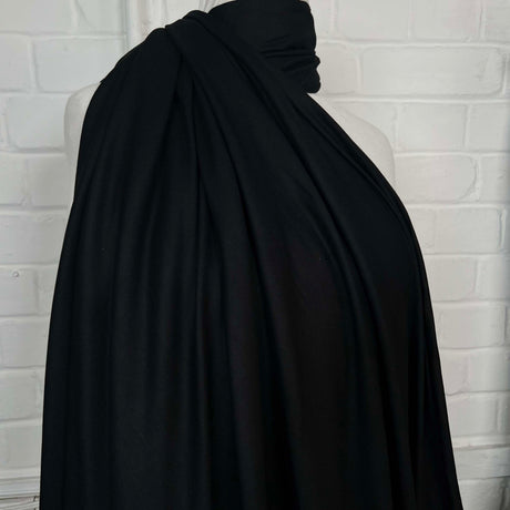 Herringbone Ex-Designer Italian Cotton Fabric Softly Spoken Black CU