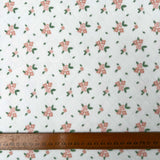 Pink Floral Print Quilted Cotton Jersey Fabric Sophies' Dream Ruler