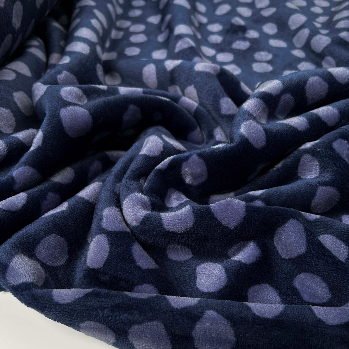 Spotty Fleece Blue Polyester Soft Coating Fabric CU
