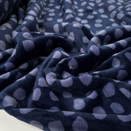 Spotty Fleece Blue Polyester Soft Coating Fabric CU