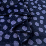 Spotty Fleece Blue Polyester Soft Coating Fabric fold