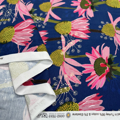 Stof Avalana Jersey - Pink Daisies