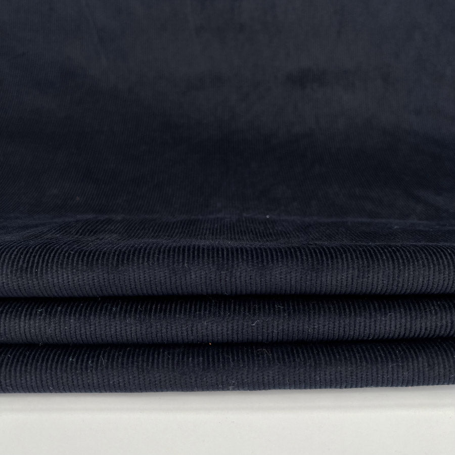 Cotton Dressmaking Fabric | Stretch 21 Wale Needlecord - Navy | Croft Mill