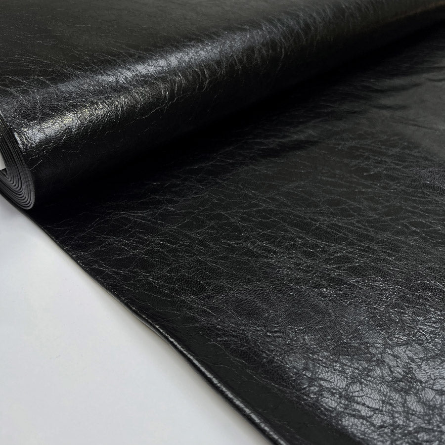 Stretch Faux Leather - Black
