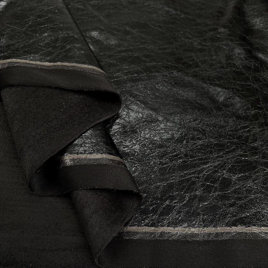 Stretch Faux Leather - Black