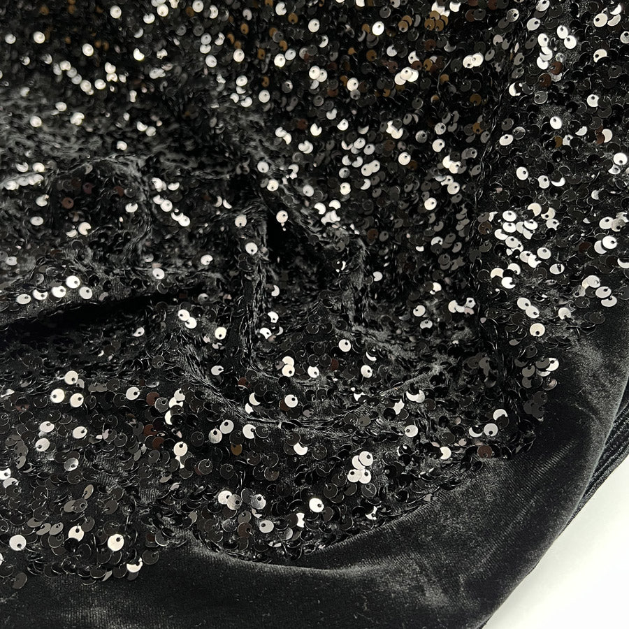 Stretch Velvet Noir - Sparkle