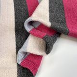 Strisce Peach & Blue Ex-Designer Italian Striped Wool Fabric Fold