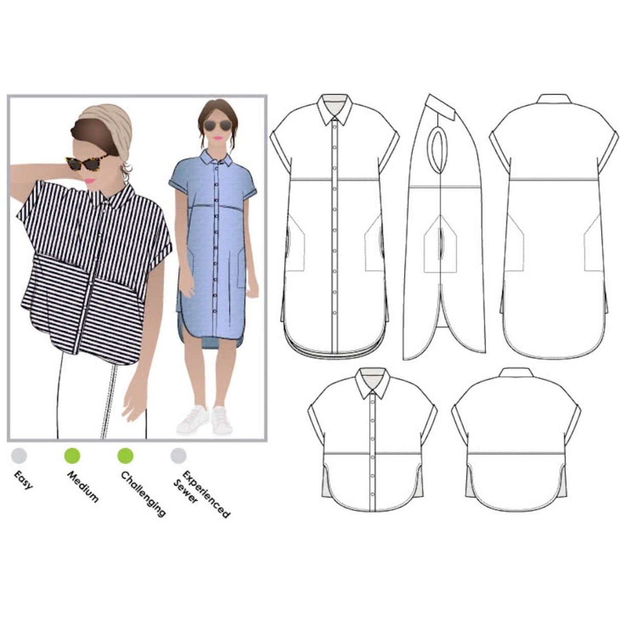 Style Arc - Blaire Shirt & Dress Pattern (UK 18-30)