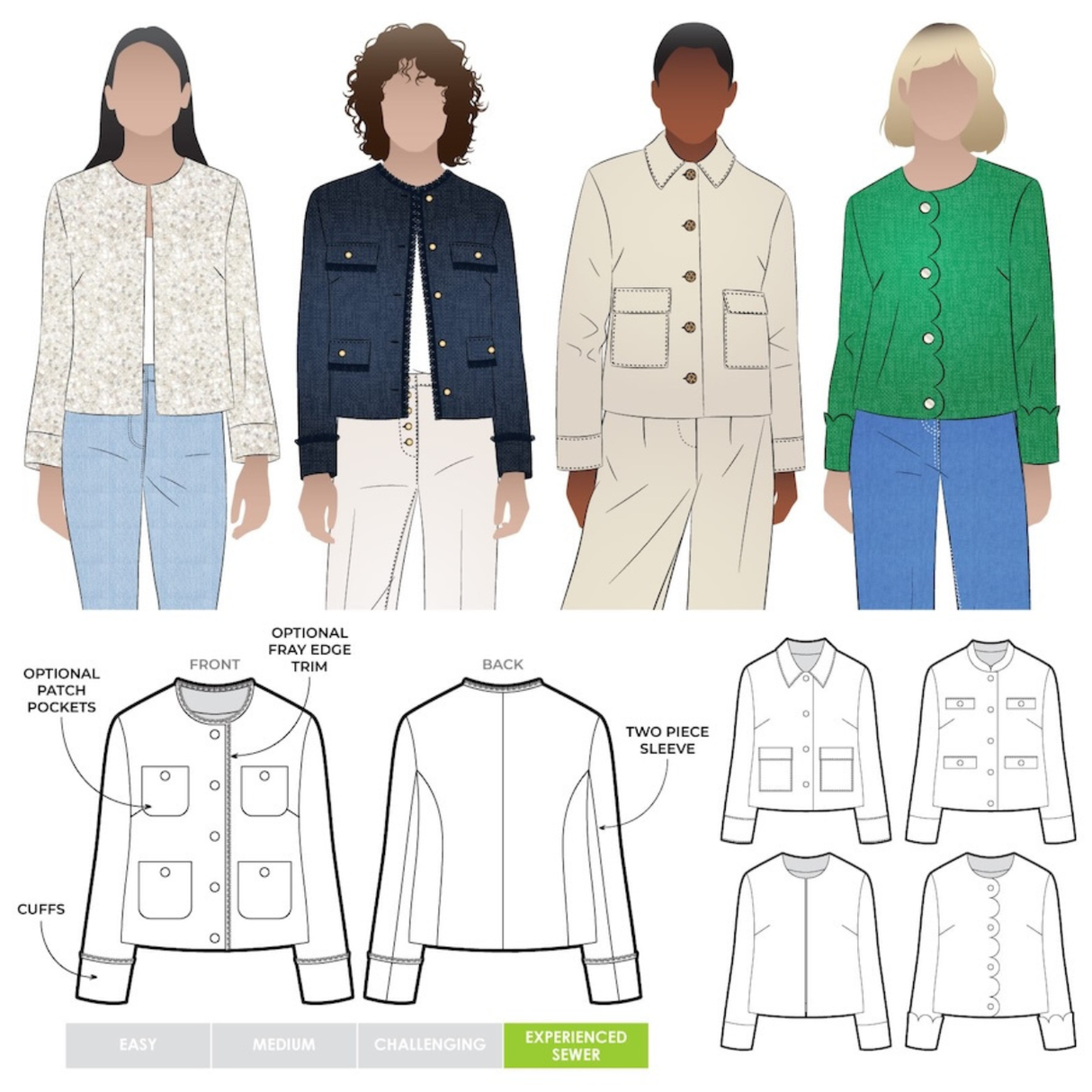 Style Arc - Delphine Woven Jacket Pattern (UK 4-16)