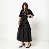 Style Arc Dallas Woven Shirt Dress Pattern Black Front