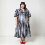 Style Arc Dallas Woven Shirt Dress Pattern Gingham Front1