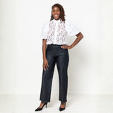 Style Arc Dallas Woven Shirt Dress Pattern White Front
