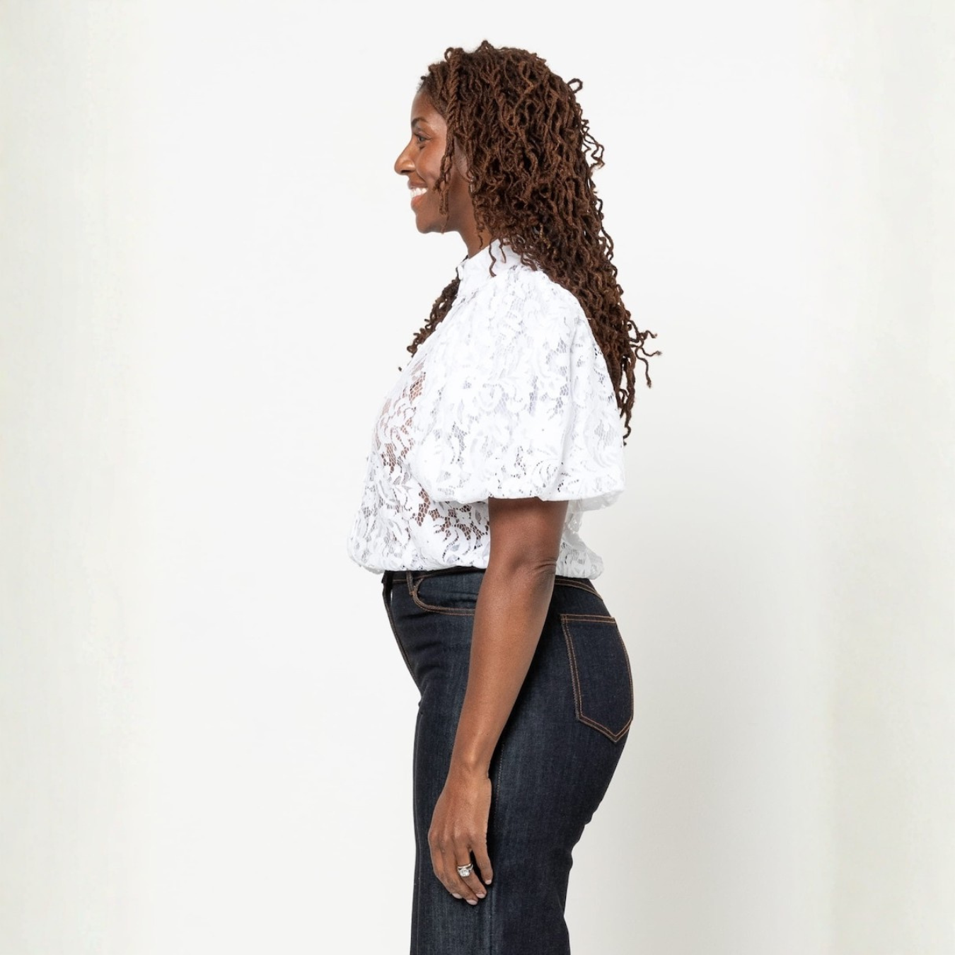 Style Arc Dallas Woven Shirt Dress Pattern White Side
