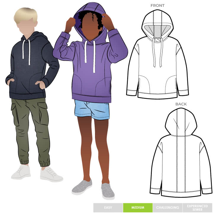 Style Arc - Fitzroy Kids Hoody Pattern (Size 1-8)