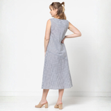Style Arc Yvette Woven Dress Pattern Stripe Back