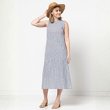 Style Arc Yvette Woven Dress Pattern Stripe Front