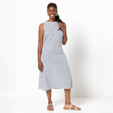 Style Arc Yvette Woven Dress Pattern Stripe Front2