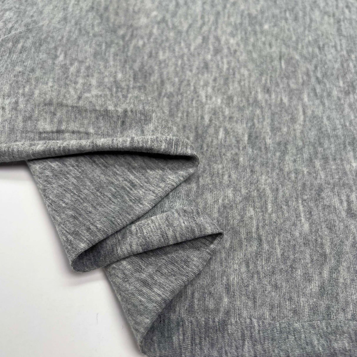 Superfine Cotton Jersey Silver Marl Steel Stretch Knit Jersey Fabric Fold