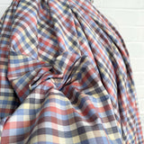 Swiss Coloured Check Shirt Fabric Supima Cotton Red Sky at Night CU