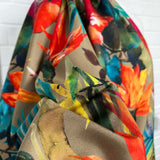Supreme Silk Lussuria Khaki Floral Multi Dress Fabric CU