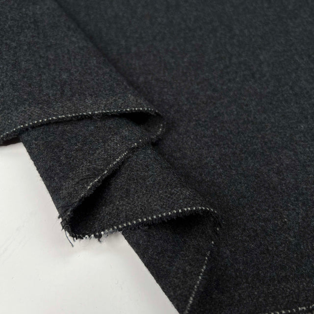 Wool & Polyester Mix Grey Marl Suiting Fabric Survival Instincts Fold