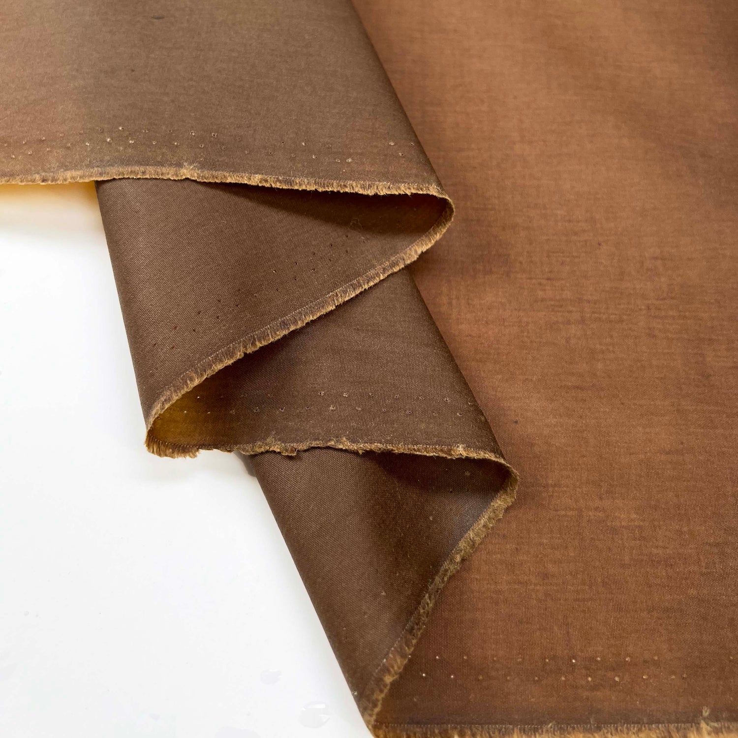 Sylkoil Cotton 6oz Brown Water Resistant Coating Fabric Fold