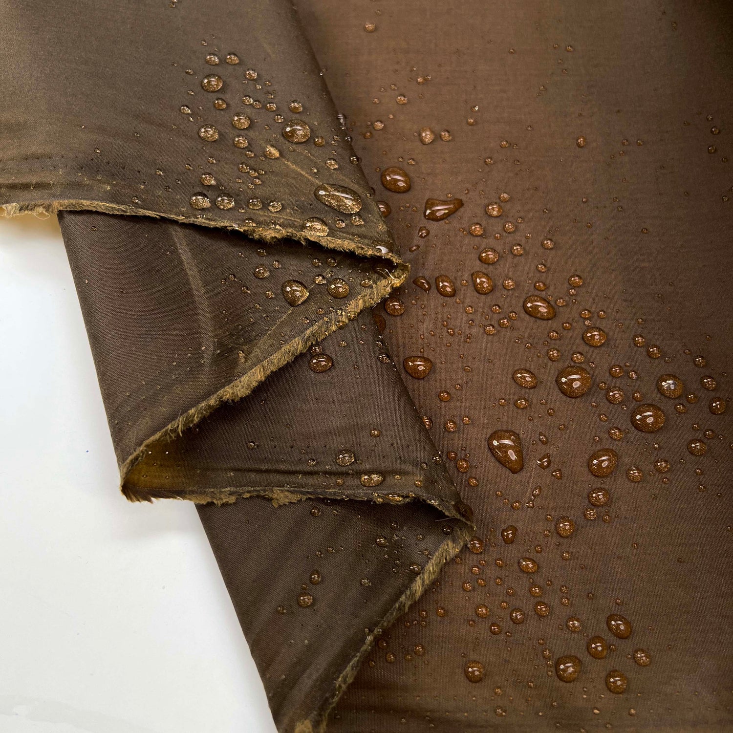 Sylkoil Cotton 6oz Dark Brown Water Resistant Coating Fabric Splash