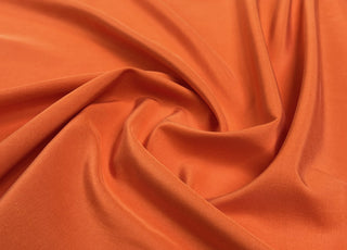 Tangerine Silk Cotton Blend Plain Woven Orange Dress Fabric CU