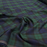 Tartan Dougal Polyester Viscose Blackwatch Green Navy Check Dress Fabric CU