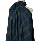Tartan Dougal Polyester Viscose Blackwatch Green Navy Check Dress Fabric Mannequin