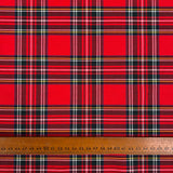 Tartan Ewan Polyester Viscose Red Royal Stewart Check Dress Fabric Ruler