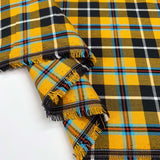 Tartan Lowen Polyester Viscose Mustard Yellow Black Check Dress Fabric Fold