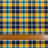 Tartan Lowen Polyester Viscose Mustard Yellow Black Check Dress Fabric Ruler