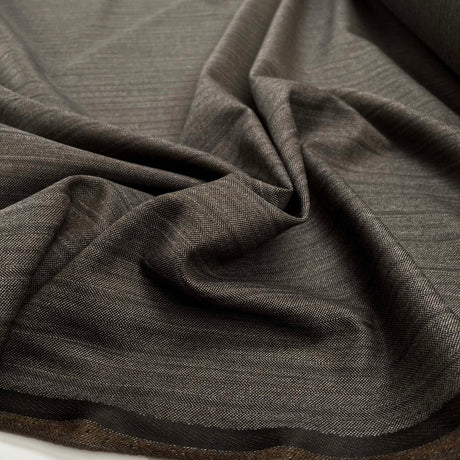 Taylor & Lodge Special Brown Polyester Wool British Yorkshire Pinstripe Suiting Fabric CU