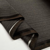 Taylor & Lodge Special Brown Polyester Wool British Yorkshire Pinstripe Suiting Fabric Fold
