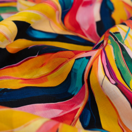 Tencel Linen - Tropical Brushstrokes