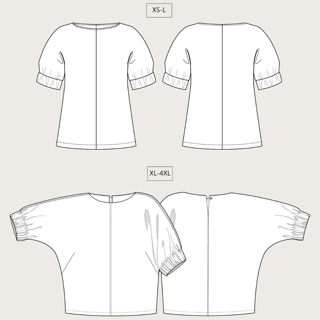 The Assembly Line - Cuff Top Pattern Outline