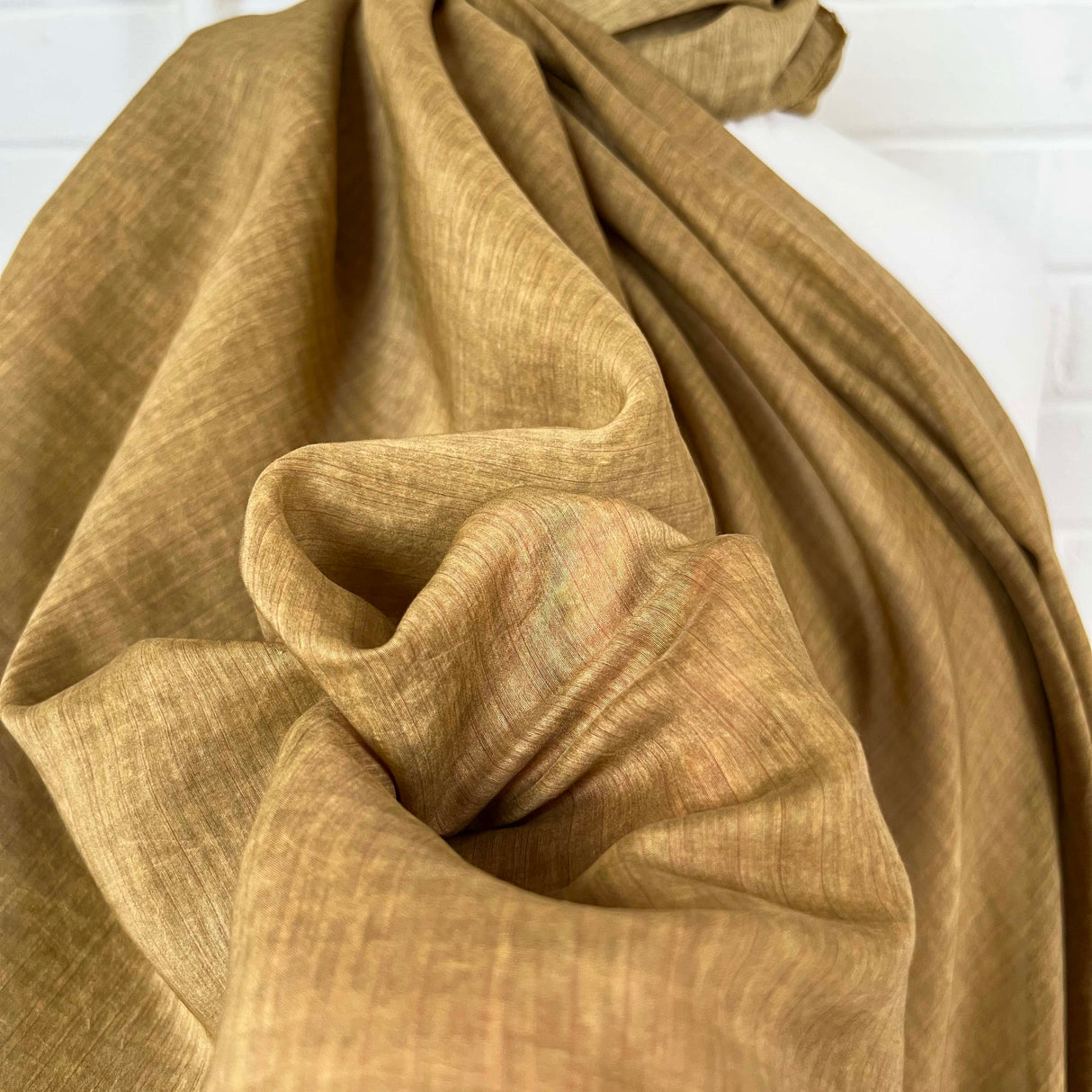 Cotton Silk Golden Brown Dress Fabric The Alchemist 