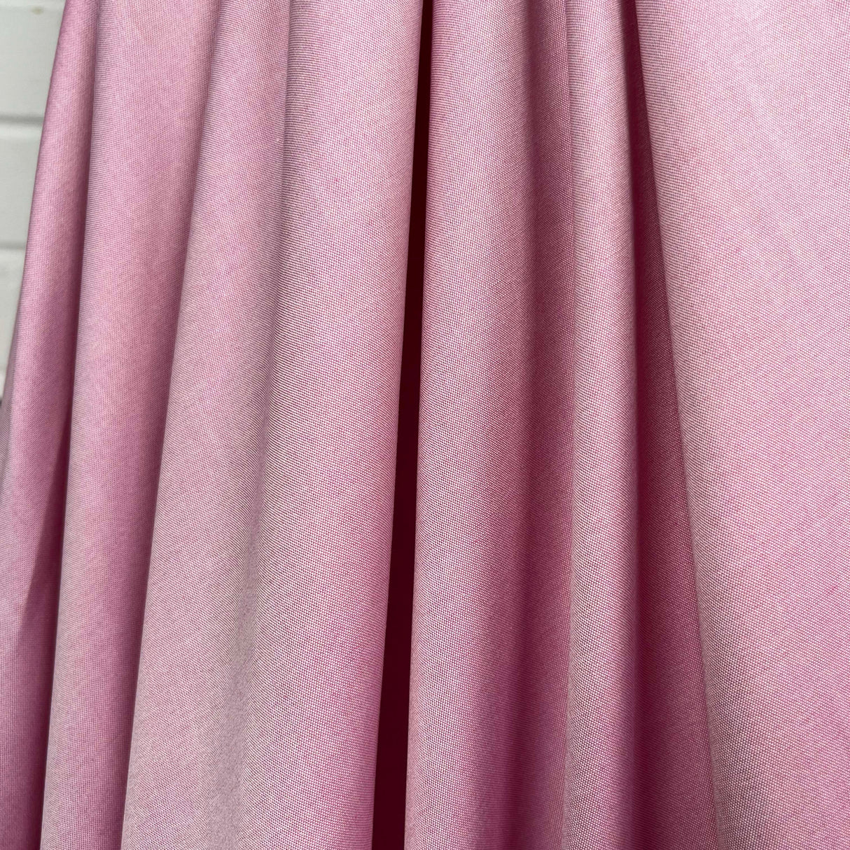 The Big Reveal Pink Plain Cotton Italian Chambray Fabric Hang CU