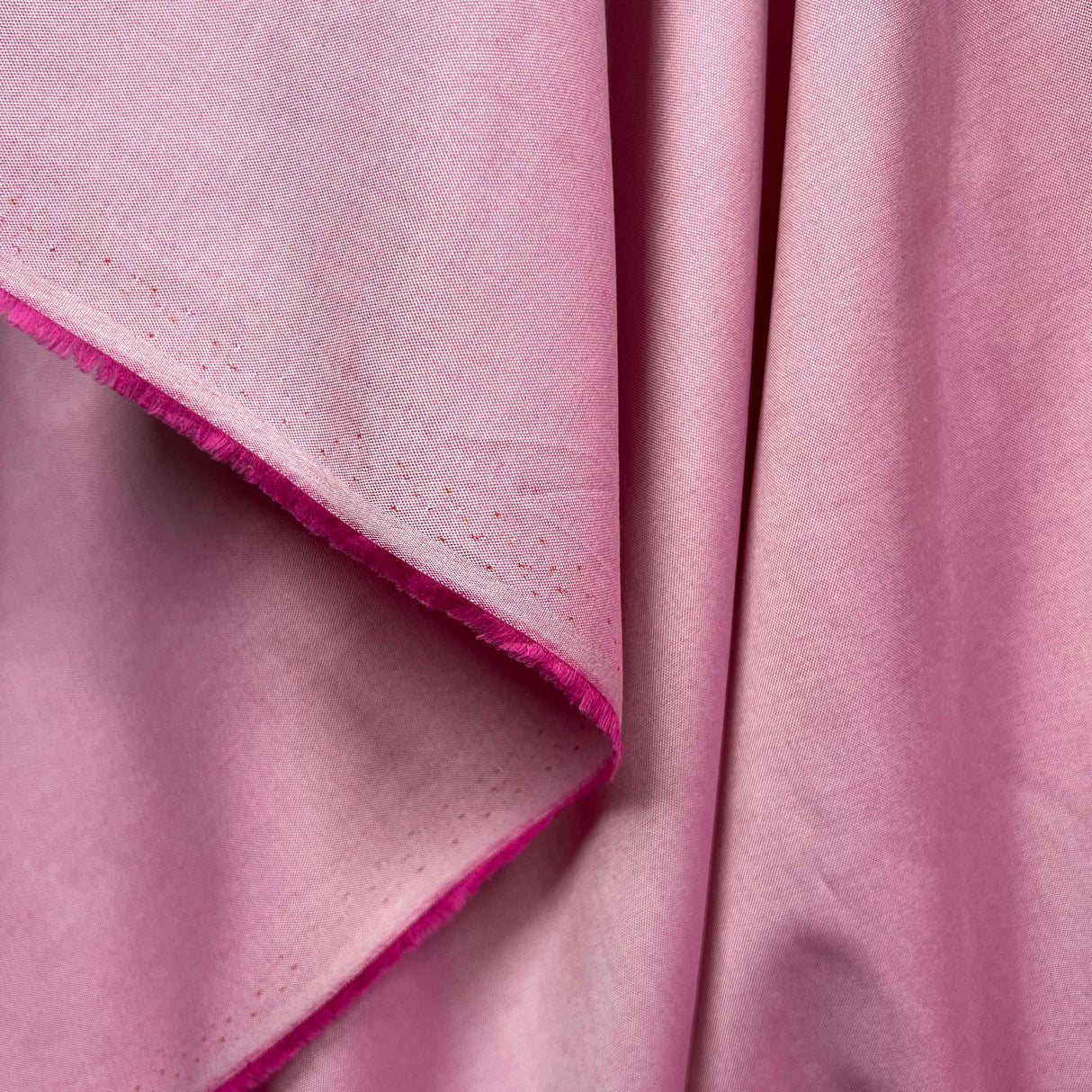 The Big Reveal Pink Plain Cotton Italian Chambray Fabric Hang