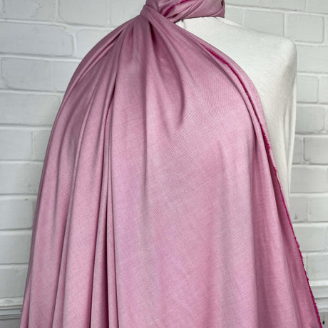 The Big Reveal Pink Plain Cotton Italian Chambray Fabric Mannequin