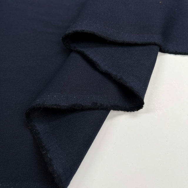 The Last Roll Navy Brushed Cotton Twill German Ex Designer Trouser Fabric Fold