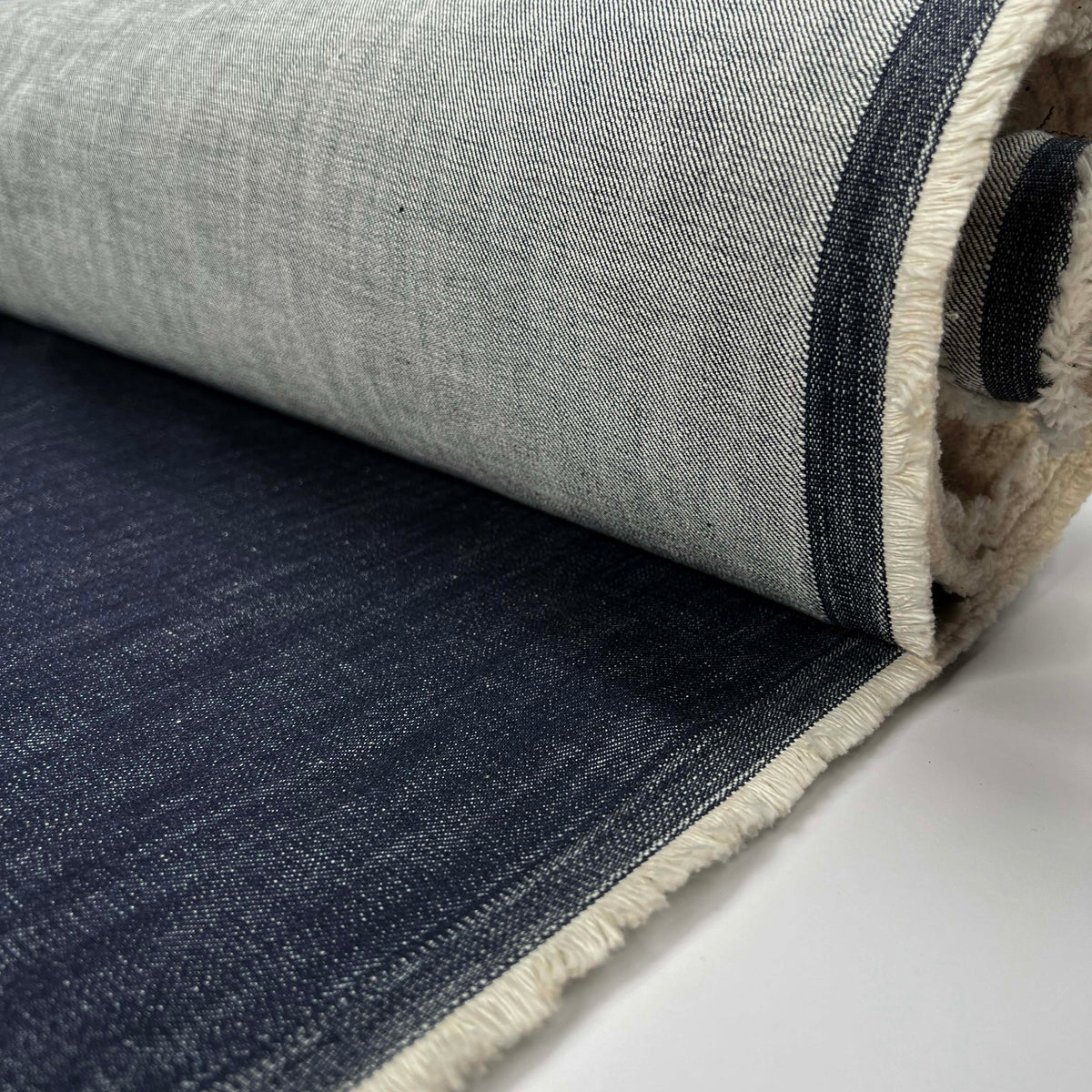 Heavyweight 14oz Blue Denim Cotton Twill Jean Fabric The Riveter Roll