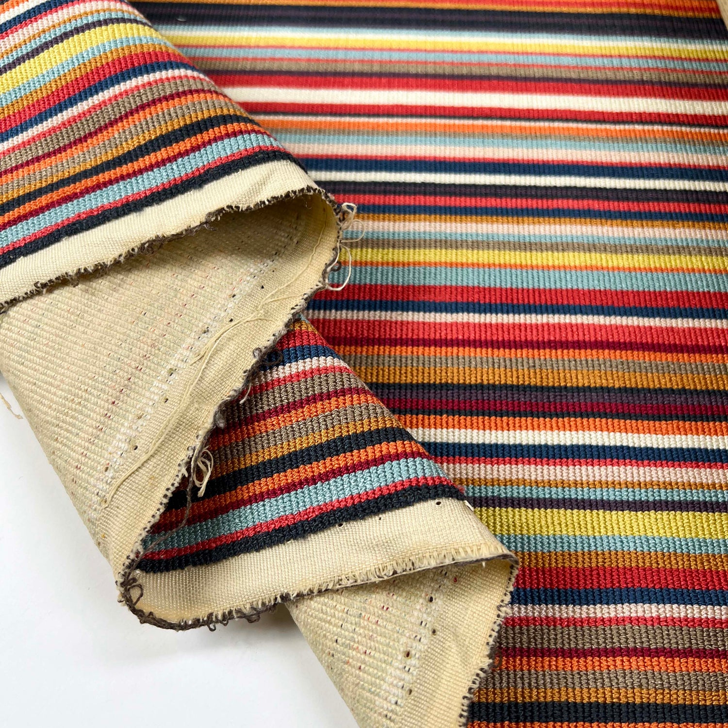 The Thirteenth Stripe Furnishing Multi Colour Deadstock Fabric Fold