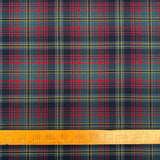 Thistle Check Flannel Cotton Teal Red Woven Shirting Fabric Rule